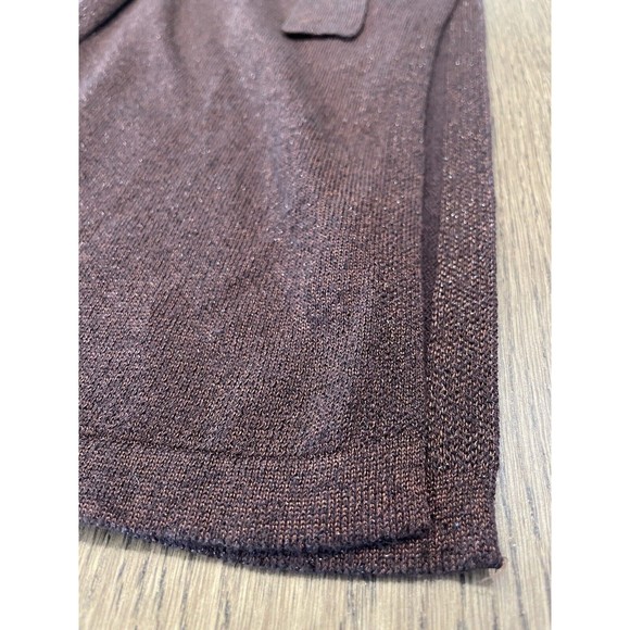 Lovers And Friends Azita Wrap Dress Women’s Size S Chocolate Brown Midi Shimmer - Picture 7 of 16